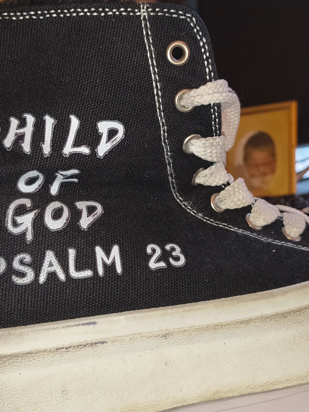 Child of God Black Canvas High-Top Kids Shoes